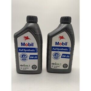 Mobil Full Synthetic Motor Oil 0W-20 2 Quarts Quart